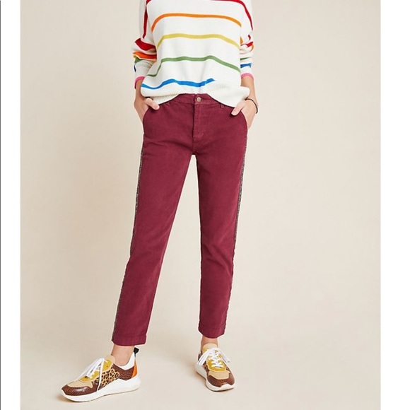 Anthro Sundry Leopard-Striped Corduroy Trousers - Picture 2 of 9